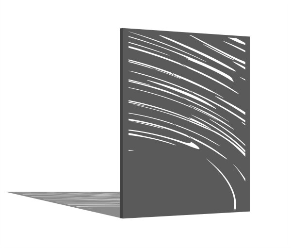 PARAS Sichtschutzwand, Motiv AVANTGARDE Typ 4, 1400 x 1800 x 2 mm, 30 mm gekantet, Alu, RAL * pulverbeschichtet