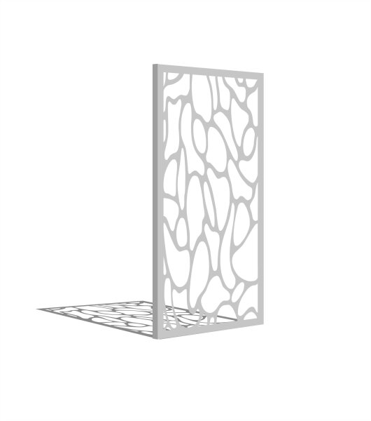 PARAS Sichtschutzwand, Motiv RADIX, 900 x 1800 x 2 mm, 30 mm gekantet, Edelstahl einseitig geschliffen
