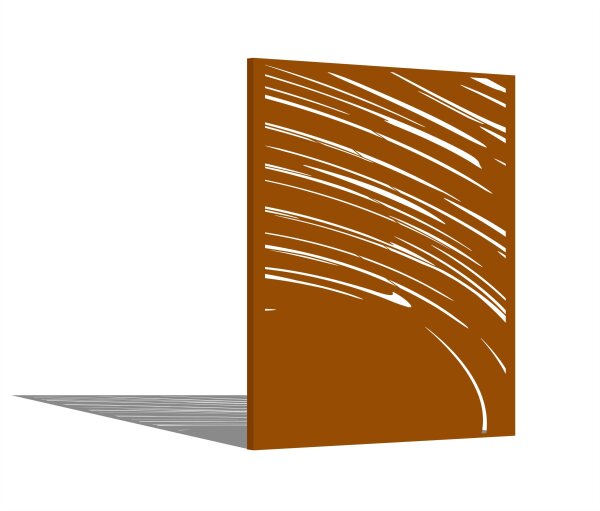PARAS Sichtschutzwand, Motiv AVANTGARDE Typ 4, 1400 x 1800 x 2 mm, 30 mm gekantet, Cortenstahl