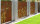 PARAS Sichtschutzwand, Motiv Rohrkolbenschilf, 1400 x 1800 x 2 mm, 30 mm gekantet, Cortenstahl