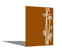 PARAS Sichtschutzwand, Motiv Bambus, 1400 x 1800 x 2 mm, 30 mm gekantet, Cortenstahl
