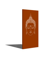 PARAS Sichtschutzwand, Motiv Buddha, 900 x 1800 x 2 mm, 30 mm gekantet, Cortenstahl