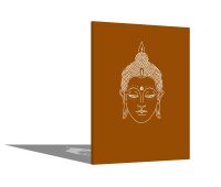 PARAS Sichtschutzwand, Motiv Buddha, 1400 x 1800 x 2 mm, 30 mm gekantet, Cortenstahl