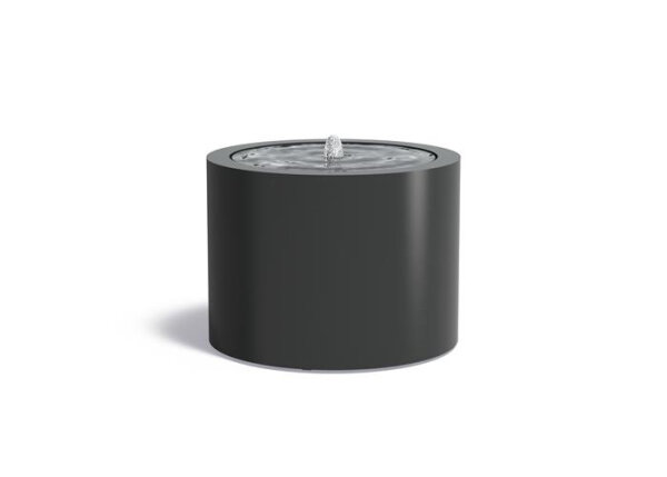 TONDO Wassertisch rund, Ø 1000 x 750 mm, 3 mm Alu, RAL * beschichtet, umlaufender Rand 90-25 mm, dicht geschweißt, mit LED Quellbeleuchtung (kaltweiß) und Pumpe