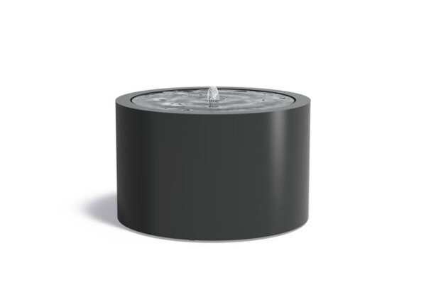 TONDO Wassertisch rund, Ø 1200 x 750 mm,3 mm Alu, RAL * beschichtet, umlaufender Rand 90-25 mm, dicht geschweißt, mit LED Quellbeleuchtung (kaltweiß) und Pumpe