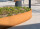 ELIPSO Pflanzgefäß, 2000  x 1200 x 400 mm, 3 mm Cortenstahl, umlaufender Rand 50-25 mm, mit Boden und Ablauflöchern