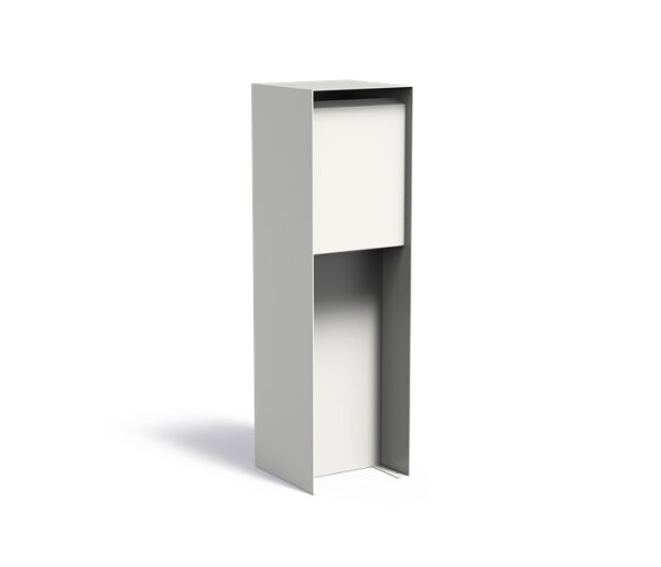 LITERO Briefkasten Aluminium RAL * pulverbeschichtet, 350 x 350 x 1150 mm, mit rückseitiger Tür inkl. 2 Schlüssel