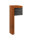CARTAS Typ L, Briefkastenelement L-Form, 2 mm Corten, 520 x 400 x 1600 mm, mit Briefkasten B40 RAL 7016 pulverbeschichtet, inkl. Bodenplatte 500 x 220 x 8 mm, zum Aufschrauben