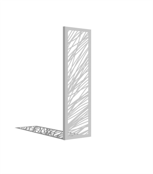 PARAS Sichtschutzwand, Motiv LINEA, 450 x 1800 x 2 mm, 30 mm gekantet, Edelstahl einseitig geschliffen