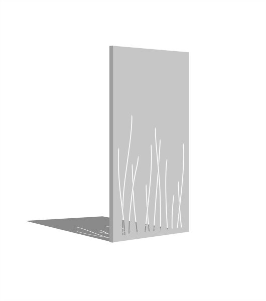 PARAS Sichtschutzwand, Motiv STILO, 900 x 1800 x 2 mm, 30 mm gekantet, Edelstahl einseitig geschliffen