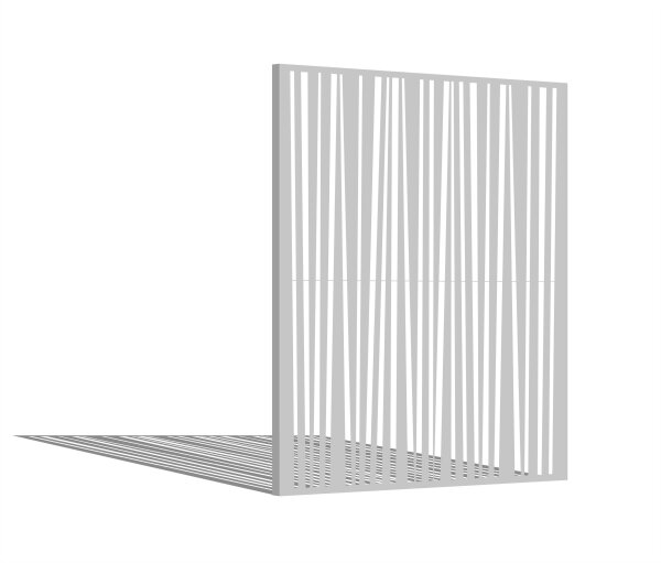 PARAS Sichtschutzwand, Motiv Avantgarde Typ 1, 1400 x 1800 x 2 mm, 30 mm gekantet, Edelstahl einseitig geschliffen