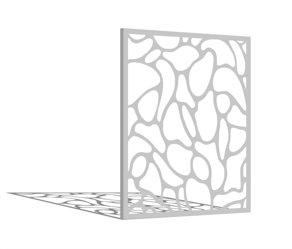 PARAS Sichtschutzwand, Motiv RADIX, 1400 x 1800 x 2 mm, 30 mm gekantet, Edelstahl einseitig geschliffen