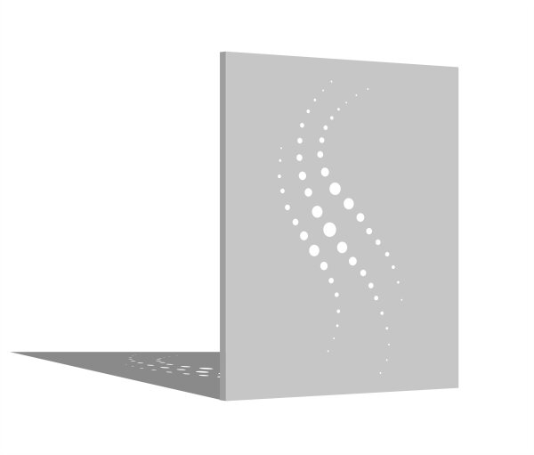 PARAS Sichtschutzwand, Motiv Welle, 1400 x 1800 x 2 mm, 30 mm gekantet, Edelstahl einseitig geschliffen