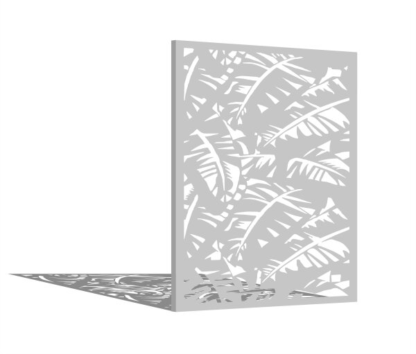 PARAS Sichtschutzwand, Motiv Farn, 1400 x 1800 x 2 mm, 30 mm gekantet, Edelstahl einseitig geschliffen