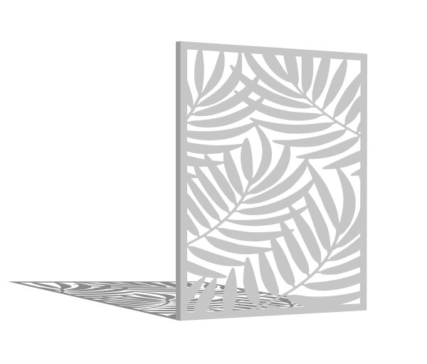 PARAS Sichtschutzwand, Motiv Blätter, 1400 x 1800 x 2 mm, 30 mm gekantet, Edelstahl einseitig geschliffen