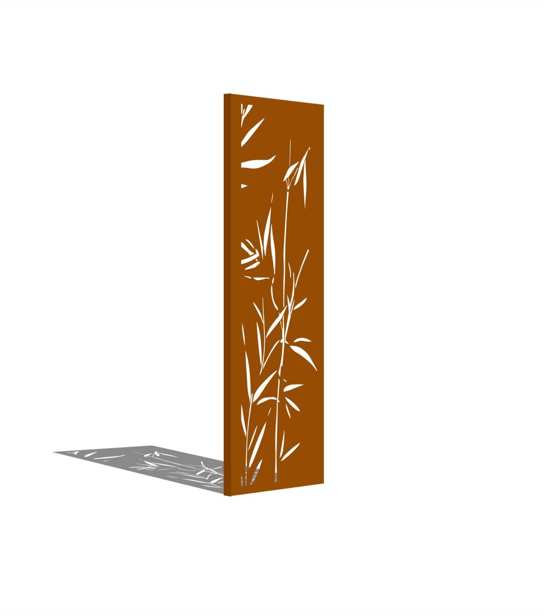 Cortenstahl Sichtschutzwand 'Schilf' – 124 Cm Hoch, 30 Cm Breit, Edelrost-Optik, Gartendeko