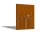 PARAS DUO Sichtschutzwand, Motiv CAULI, 1400 x 1800 x 60 x 2 mm, doppelseitig je 30 mm gekantet, mit Verbindungswinkel, Cortenstahl