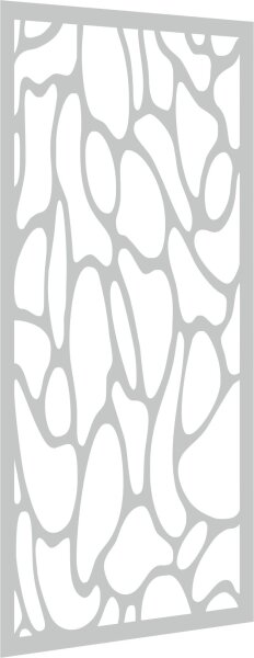 PARAS Glas-Sichtschutz 900 x 1800 mm, 8 mm ESG Einscheiben-Sicherheitsglas, umlaufende polierte Kanten, mit Motiv RADIX, einseitig satiniert