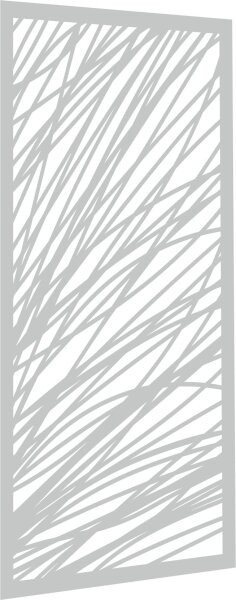 PARAS Glas-Sichtschutz 900 x 1800 mm, 8 mm ESG Einscheiben-Sicherheitsglas, umlaufende polierte Kanten, mit Motiv LINEA, einseitig satiniert