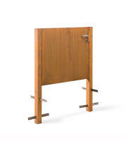 PARAS Gartentür Typ 2, Cortenstahl, DIN rechts, Türblatt 1000 x 1000 x 60 mm, Einbauhöhe 100 mm über Boden, Rückseite mit Rohrrahmen, Türdrücker Edelstahl, 2 Pfosten 80 x 80 x 1580 mm