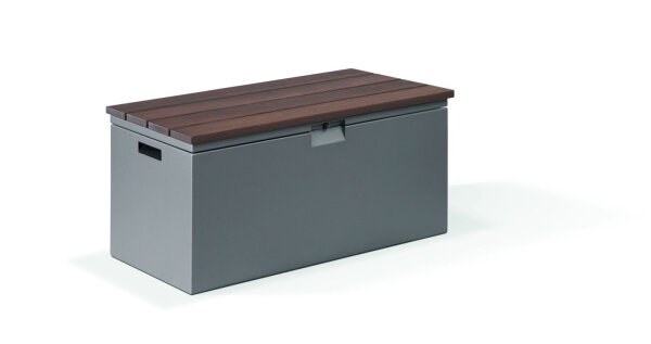 CASA Gartenbox mit Sitzauflage, 1000 x 500 x 475 mm, Deckel aufklappbar, Edelstahl farbbeschichtet RAL*, Sitzauflage Thermoesche