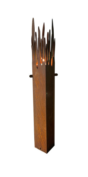 LOMOS Feuerfackel, 124 x 124 x 1000  x 2 mm, Cortenstahl