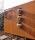 PARAS Sichtschutzwand, Motiv Drei Quadrate, 900 x 1800 x 2 mm, 30 mm gekantet, Cortenstahl