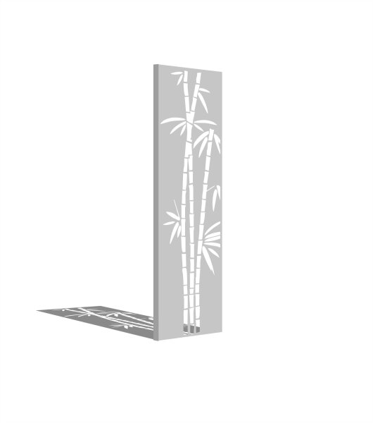 PARAS Sichtschutzwand, Motiv Bambus, 450 x 1800 x 2 mm, 30 mm gekantet, Edelstahl einseitig geschliffen