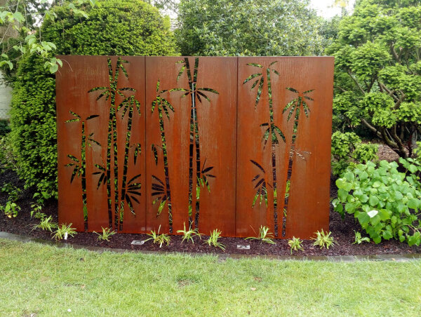 PARAS Sichtschutzwand Bambus aus Cortenstahl 90x180 cm, 501,82