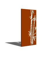 PARAS Sichtschutzwand, Motiv Bambus, 900 x 1800 x 2 mm, 30 mm gekantet, Cortenstahl