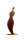 SILAS Skulptur Frau mit Glaseinsatz rot, Höhe ca. 1800 mm, mit Befestigungsplatte 600 x 400 mm, 8 mm Cortenstahl