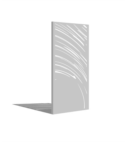 PARAS Sichtschutzwand, Motiv Avantgarde Typ 4, 900 x 1800 x 2 mm, 30 mm gekantet, Edelstahl einseitig geschliffen