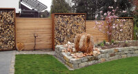 LIGUNA Kaminholzlager mit Rückwand, 1980 x 1980 x 380 mm, (bxhxt), 3 mm Cortenstahl, umlaufend 40 mm gekantet, ca.1,5 Raummeter